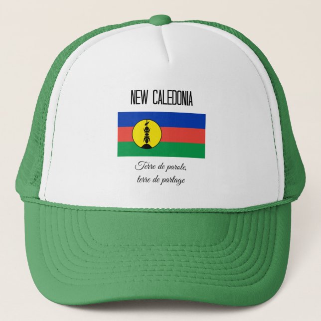 Gorra De Camionero Nueva Caledonia, Bandera y Motto (Anverso)