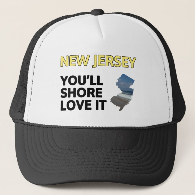 Gorra De Camionero Nueva Jersey: Te encantará la costa (Anverso)