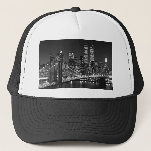 Gorra De Camionero Nueva York en blanco y negro (Anverso)