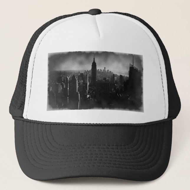 Gorra De Camionero Nueva York en blanco y negro (Anverso)