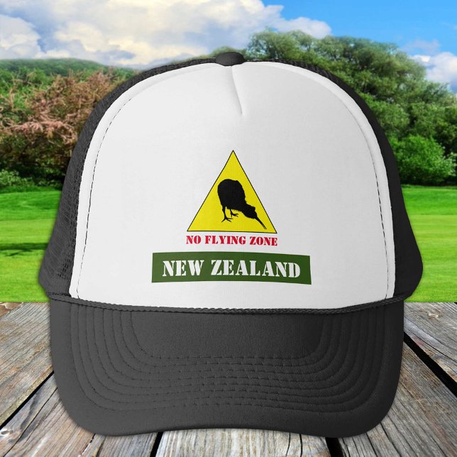 Gorra De Camionero Nueva Zelanda, Kiwi Bird & No Flying Zone/Aotearoa (Subido por el creador)