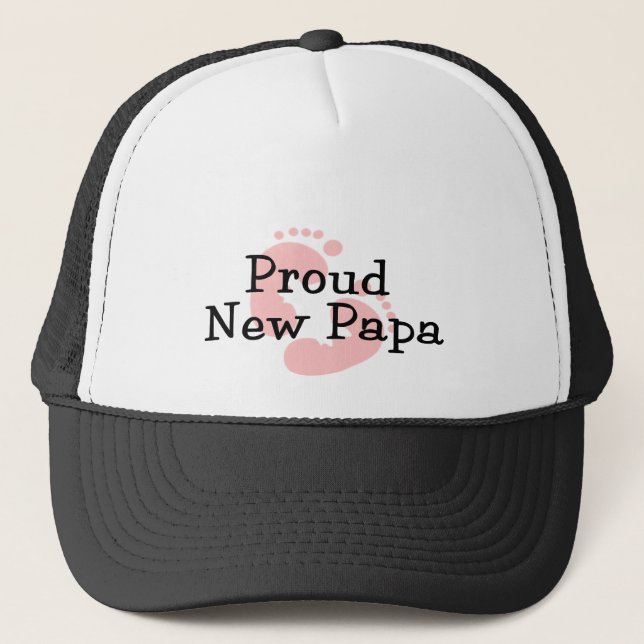 Gorra De Camionero Nuevas huellas orgullosas de la niña de la papá (Anverso)