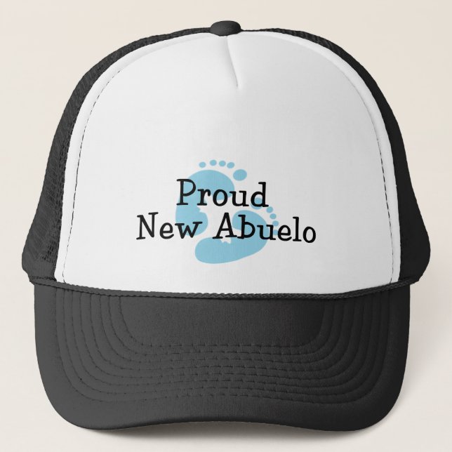 Gorra De Camionero Nuevas huellas orgullosas del bebé de Abuelo (Anverso)