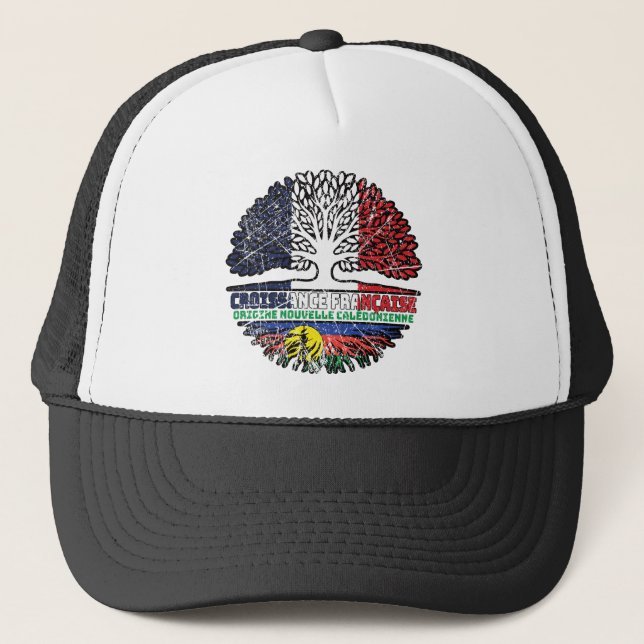 Gorra De Camionero Nuevo Caledonia Nuevo árbol francés caledonio (Anverso)