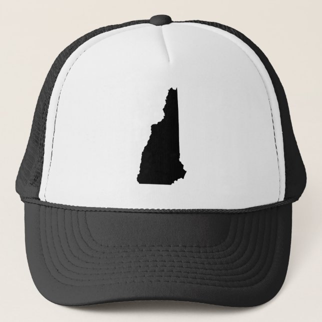 Gorra De Camionero Nuevo Hampshire blanco y negro (Anverso)