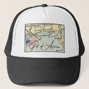 Gorra De Camionero Nuevo nombre del GOLF de Estados Unidos en mapa co