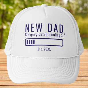 Gorra De Camionero Nuevo Papá Parche Durmiendo Tipografía Negrita