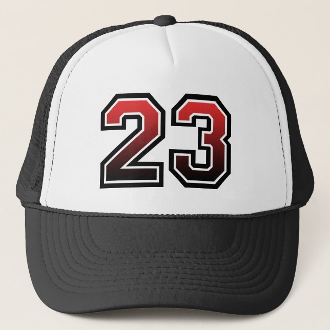 Gorra De Camionero Número "23" rojo y negro (Anverso)