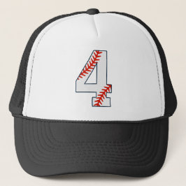 Gorra De Camionero Número 4 de Jersey de Béisbol