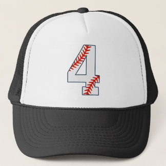 Gorra De Camionero Número 4 de Jersey de Béisbol