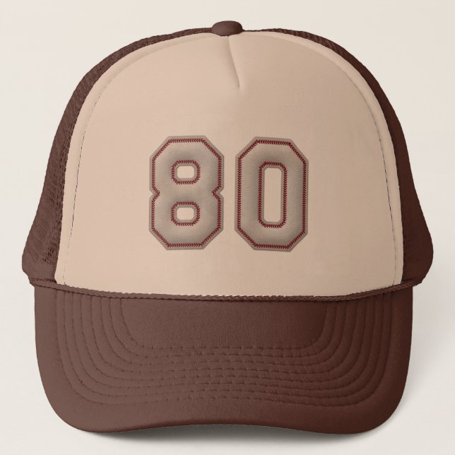 Gorra De Camionero Número 80 con mirada fresca de las puntadas del (Anverso)