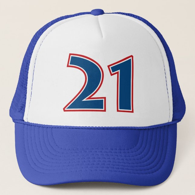 Gorra De Camionero Número azul 21 (Anverso)