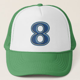 Gorra De Camionero Número azul 8