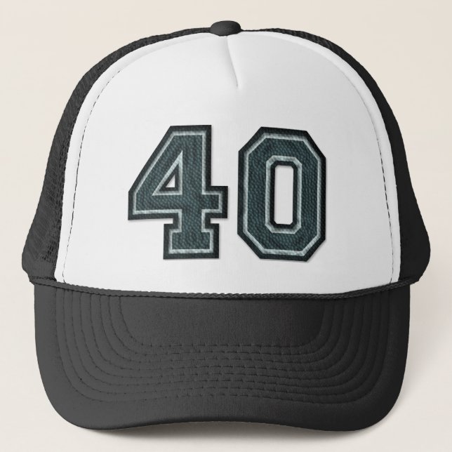 Gorra De Camionero Número Verde azulado quemado "40" (Anverso)
