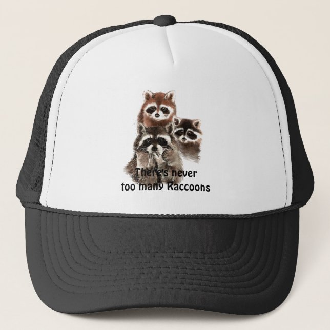 Gorra De Camionero Nunca hay demasiados Raccoons Cute Animal (Anverso)