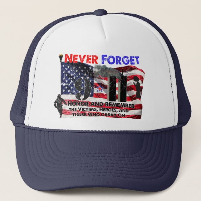 Gorra De Camionero Nunca olvidar el 11 de septiembre (Anverso)