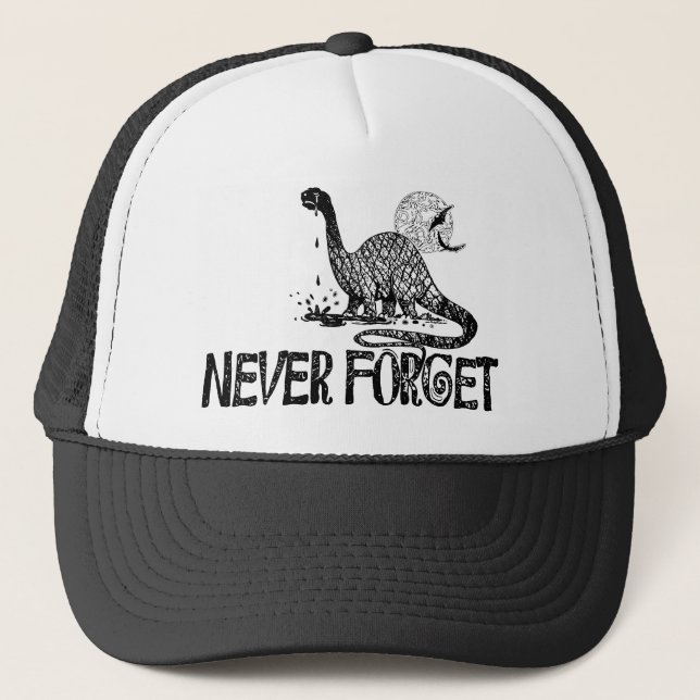 Gorra De Camionero Nunca olvide el dinosaurio (Anverso)