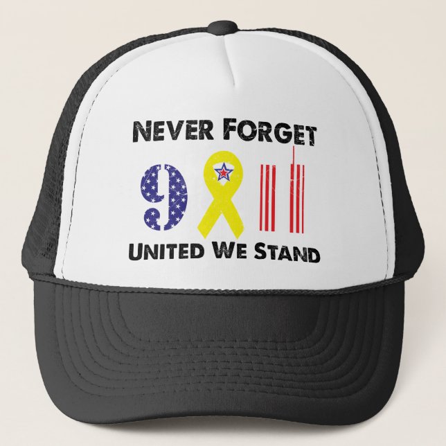 Gorra De Camionero Nunca olvidemos 9 11 Unidos estamos (Anverso)