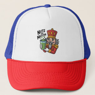 Gorra De Camionero Nutcracker Sosteniendo Matcha Latte Nueces Gracios