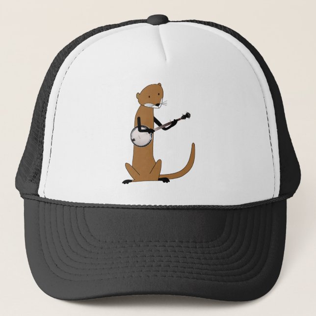 Gorra De Camionero Nutria que toca el banjo (Anverso)