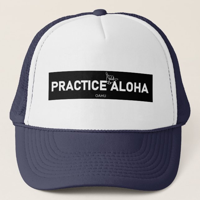 Gorra De Camionero Oahu - Practica Aloha Shaka (ahorca) (Anverso)