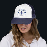 Gorra De Camionero Oars de ancla náutica con tu nombre o texto de bar<br><div class="desc">El Ancla Náutico Oars con su nombre o texto personalizado de barco en un Gorra de Personalizable elegante.</div>