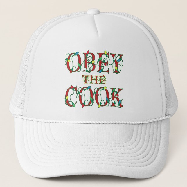 Gorra De Camionero Obedece al Coco diciendo luces de vacaciones (Anverso)