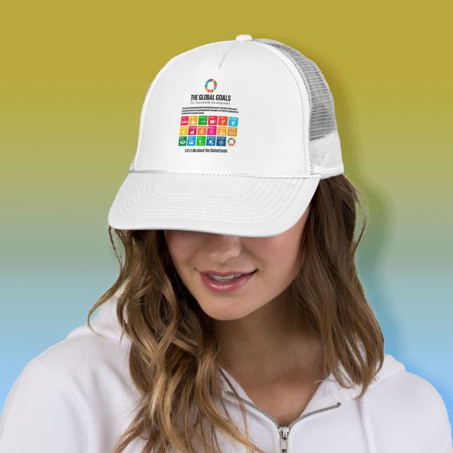 Gorra De Camionero Objetivos modernos y modernos de sostenibilidad In (Modern Trendy Inspirational Motivational Goals Sustainability Global Goals 2030 Trucker Hat Gifts)