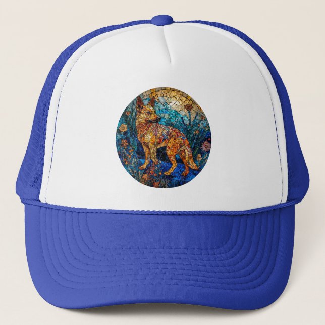 Gorra De Camionero Obra de arte de vidrio contenido para Kai Ken Dog (Anverso)