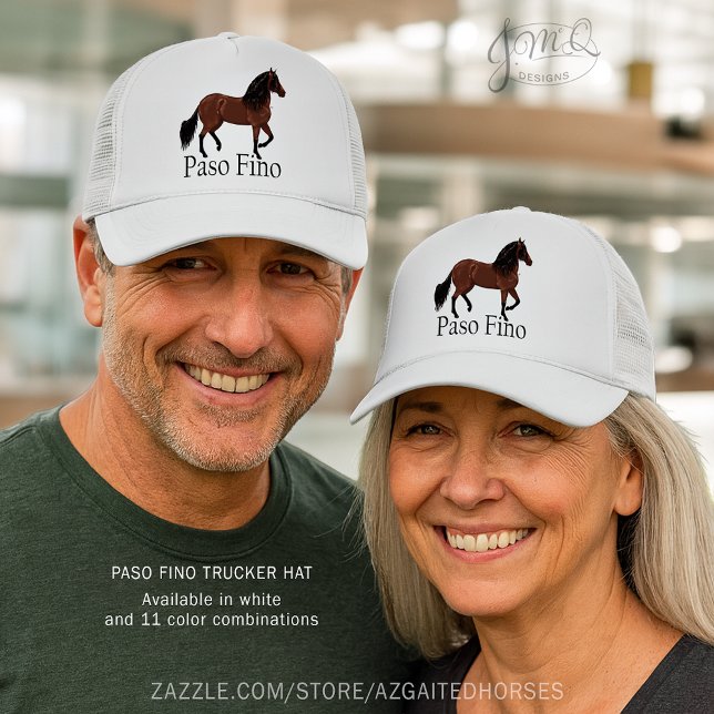 Gorra De Camionero Obra elegante de caballos Fino Paso (Elegant Paso Fino Horse Artwork)