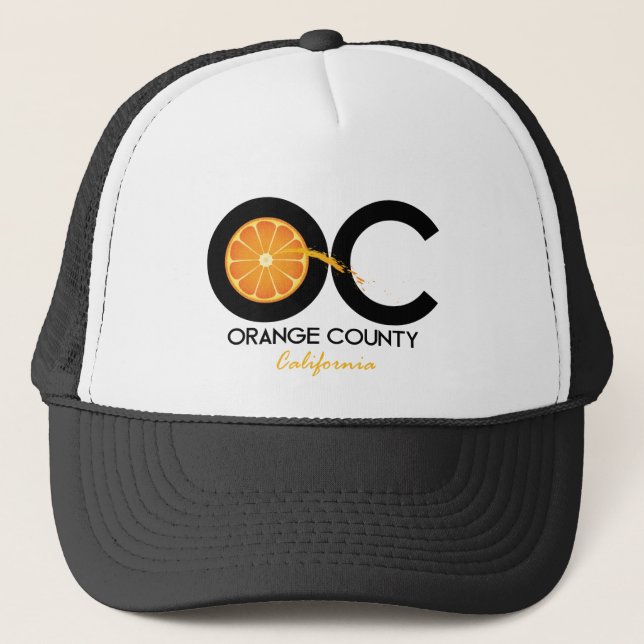 Gorra De Camionero OC - Condado de Orange, California Apearal jugoso (Anverso)