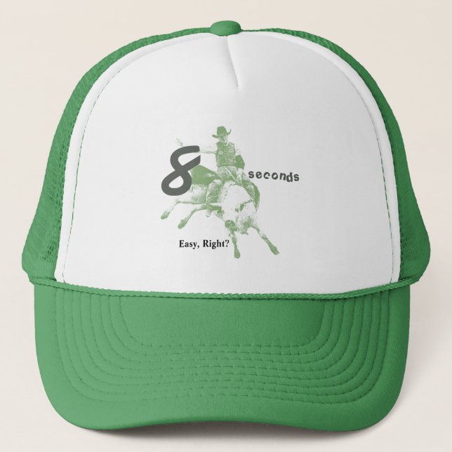 Gorra De Camionero ¿Ocho segundos, la derecha fácil?  Diseño del (Anverso)