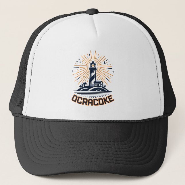 Gorra De Camionero Ocracoke North Carolina Lighthouse Sunrise (Anverso)