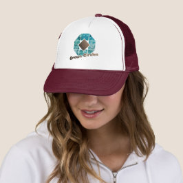 Gorra De Camionero Octagon abstracto con Plaza Marrón y Ci Opuesta
