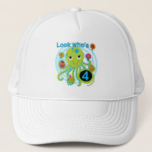 Gorra De Camionero Octopus 4º cumpleaños camisetas y regalos de T