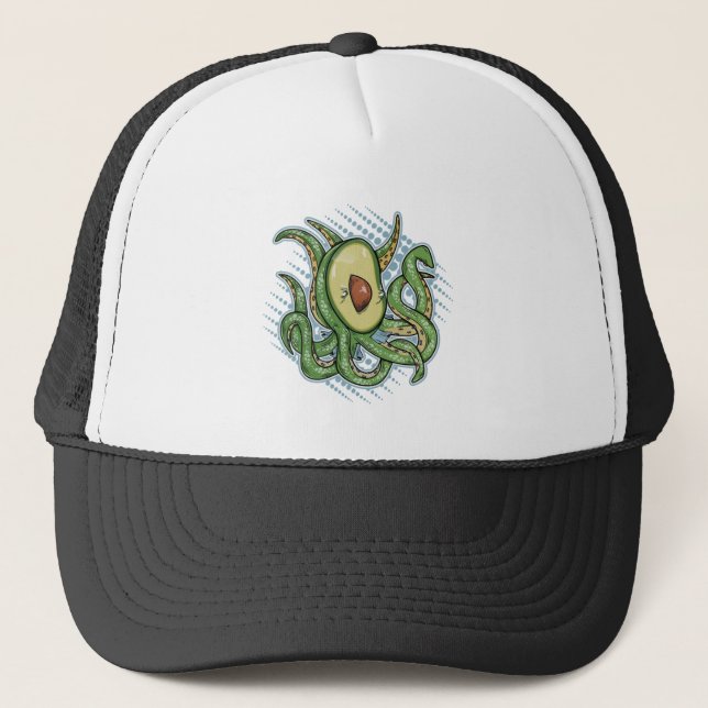 Gorra De Camionero Octopus aguacate divertido (Anverso)
