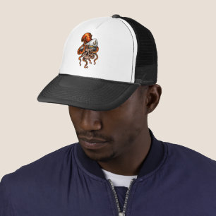 Gorra De Camionero Octopus Attack Captains Skull Nautical