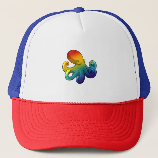 Gorra De Camionero Octopus con arcoiris (Anverso)