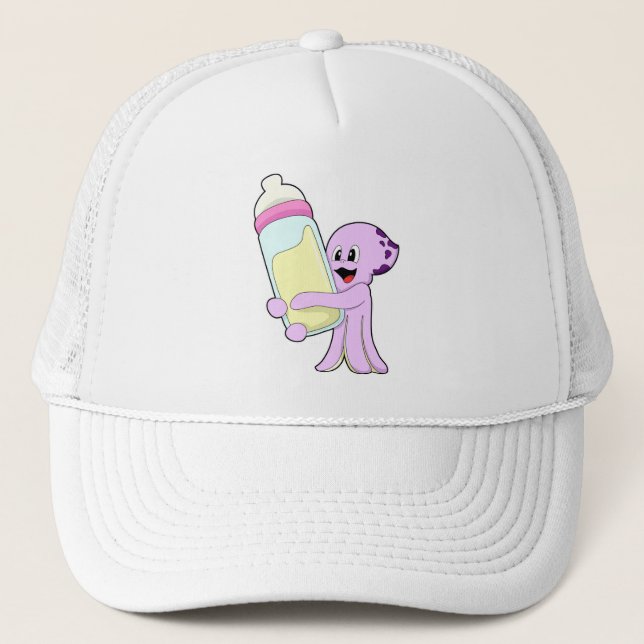 Gorra De Camionero Octopus con botella de bebé Leche (Anverso)