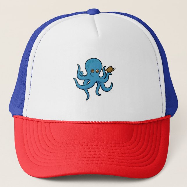 Gorra De Camionero Octopus con libro (Anverso)