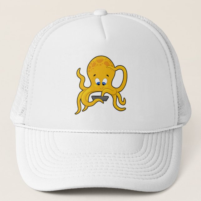 Gorra De Camionero Octopus con portátil (Anverso)