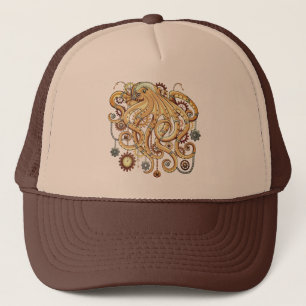 Gorra De Camionero Octopus Steampunk Surreal Retro Style Machine