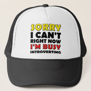 Gorra De Camionero Ocupado Introvertido Funny Ball Cap Trucker Hat