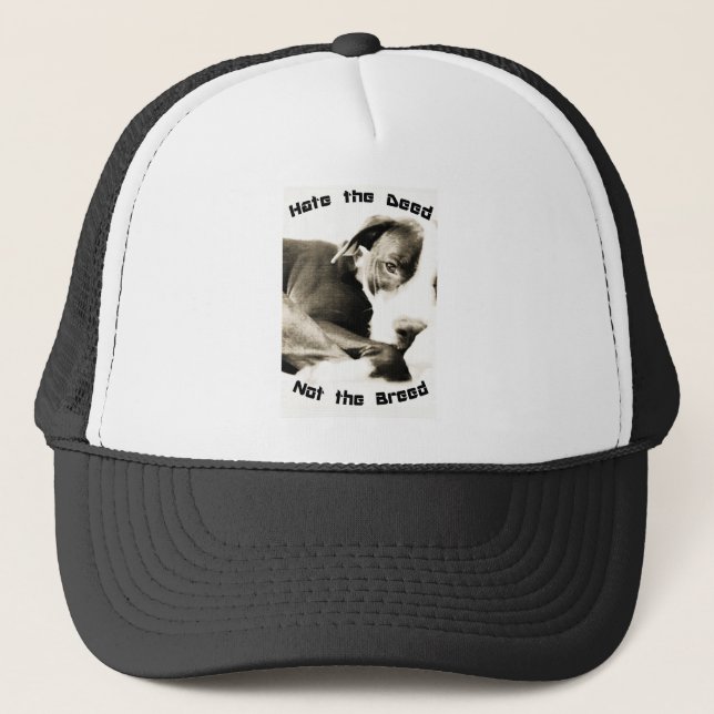 Gorra De Camionero odia la acción no la raza pitbull (Anverso)