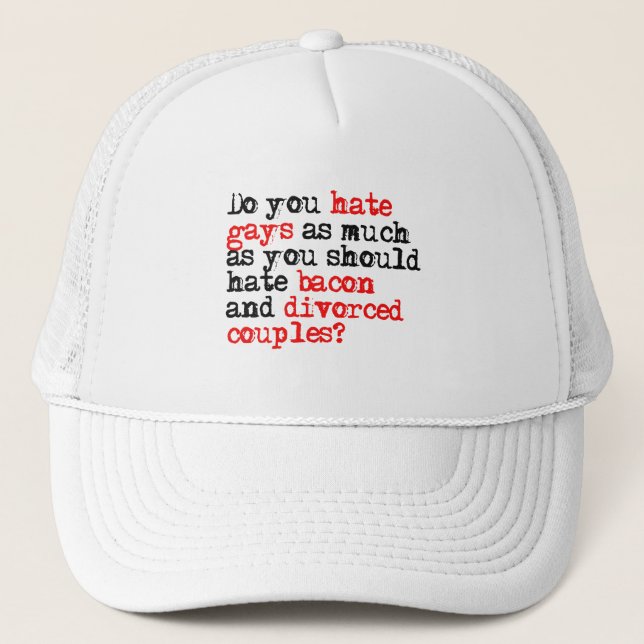 Gorra De Camionero Odias a los gays (Anverso)