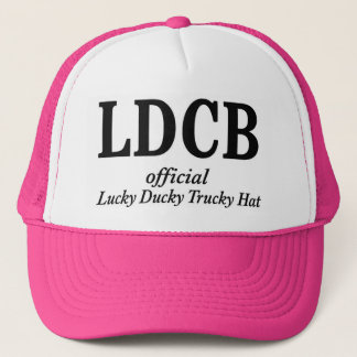 Gorra De Camionero Official Lucky Ducky Trucky Hat: Pink with Initial
