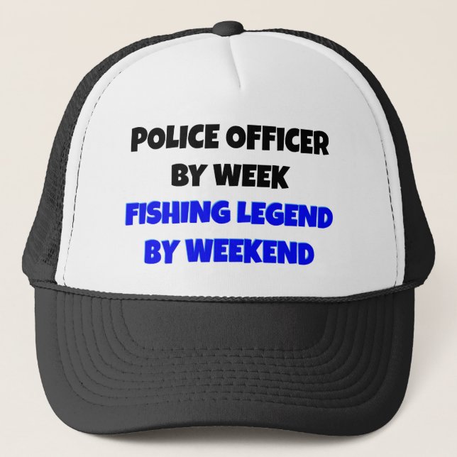 Gorra De Camionero Oficial de policía de la leyenda pesquera (Anverso)