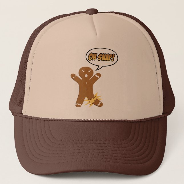 Gorra De Camionero ¡Oh broche! Hombre de pan de jengibre divertido (Anverso)