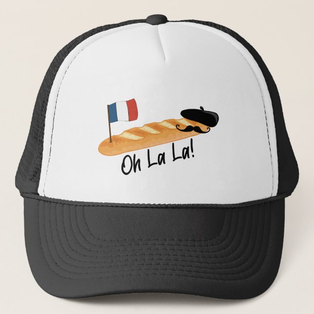 Gorra De Camionero Oh La La - Francés Baguette - Gracioso Francófilo (Anverso)