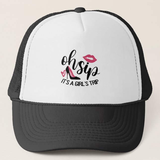Gorra De Camionero Oh Sip, es un viaje de Chica (Anverso)